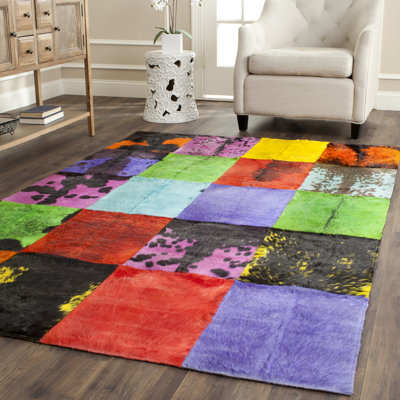 Latisha Geometric Handwoven Wool Red/Green/Blue Area Rug