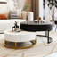 Tables basses modernes avec 2 tiroirs, plateau relevable et gigogne, attrait blanc et noir Surprise