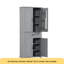 Armoire de rangement pour salle de bain avec portes et tiroir, plusieurs espaces de rangement, tablette réglable, gris-560760897