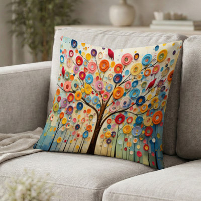 Coussin 3 arbres colorés