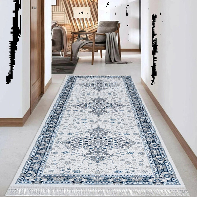 Runner Floral and Oriental Kilim, Blue, Runner 60 x 220 cm