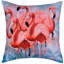Ensemble de 4 housses de coussin en coton avec fermeture à glissière cachée Flamingo