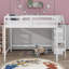 Lit mezzanine double avec armoire de rangement et escalier Jakema-70348836