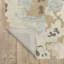 Tapis beige / bleu à motif abstrait en laine Renli-964059340