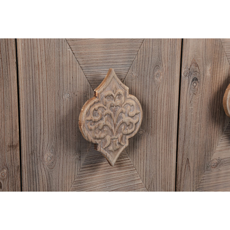Armoire 4 portes Carman, Brun antique