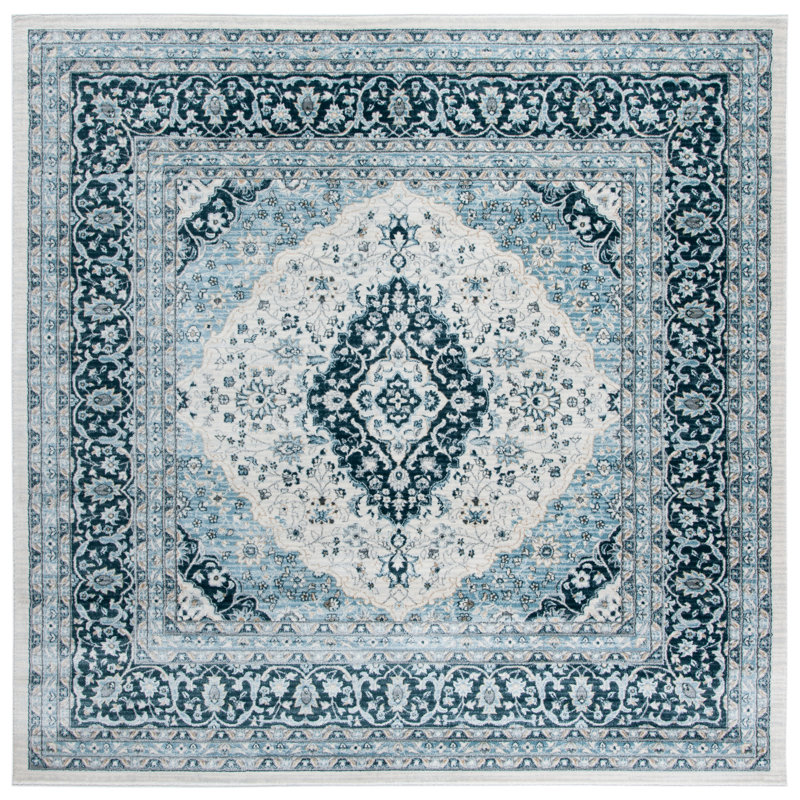 Delmer Performance Oriental Rug, Square 4'