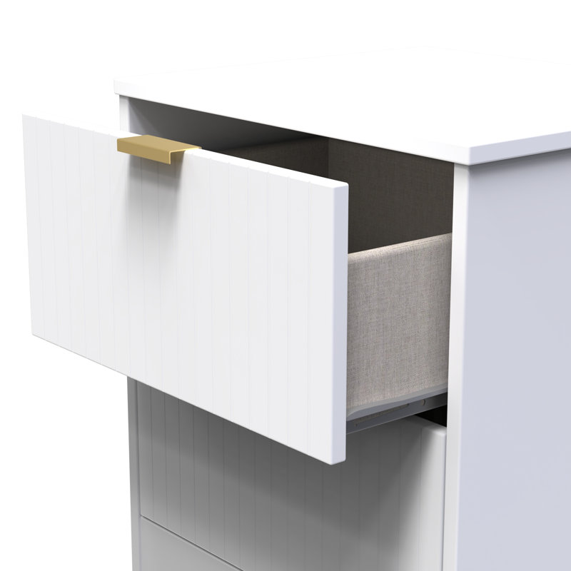Barriner 45cm W Manufactured Wood Bedside Table, White Matt