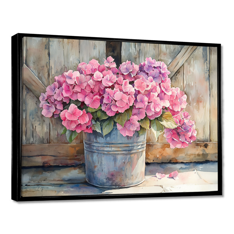 Distin - Floral Wall Art, Black, 12" H x 20" W, Floater Framed Print