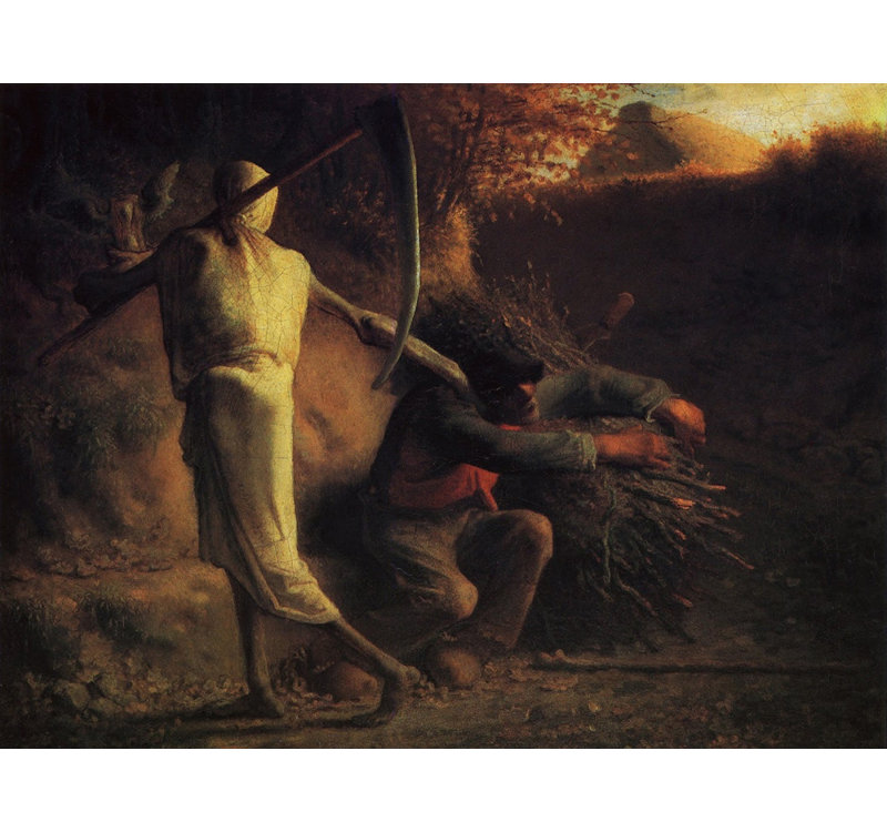 La mort et le bûcheron, H 28 po x l 37 po