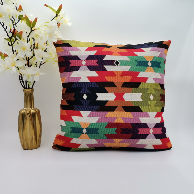 Eytan Indoor / Outdoor Geometric Square Throw Pillow Cover