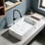 Lavabo de salle de bain vasque rectangulaire en céramique noire avec robinet 20 x 14 pouces Topcraft