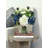 Assorted Hydrangeas with Thistle, Cactus and Protea in Glass Vase