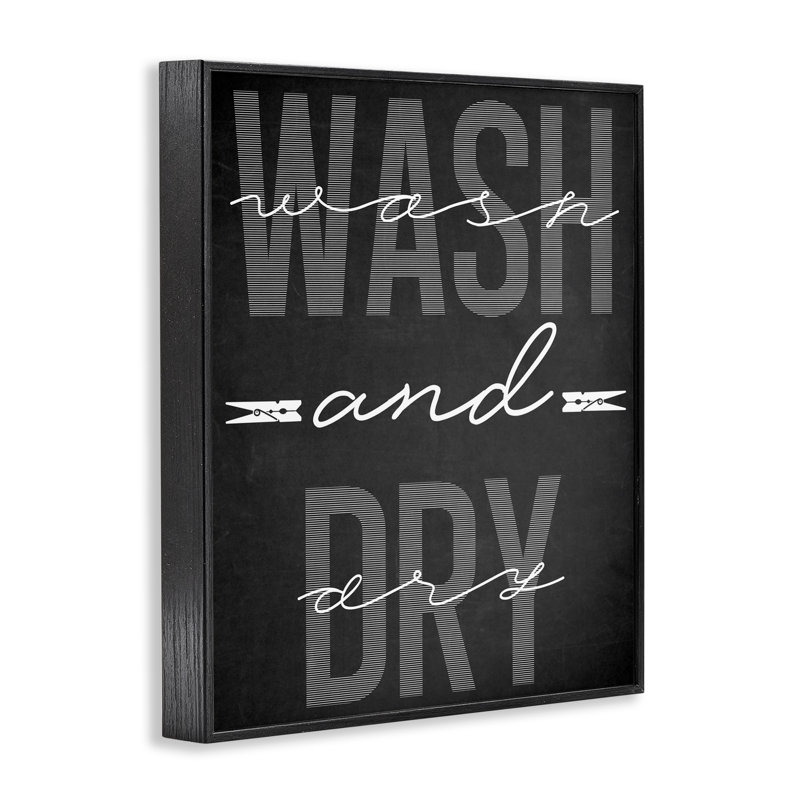 Giclée noire minimaliste Wash And Dry, design par Marcus Prime, H 14 po x l 11 po, Giclée encadrée noir minuit