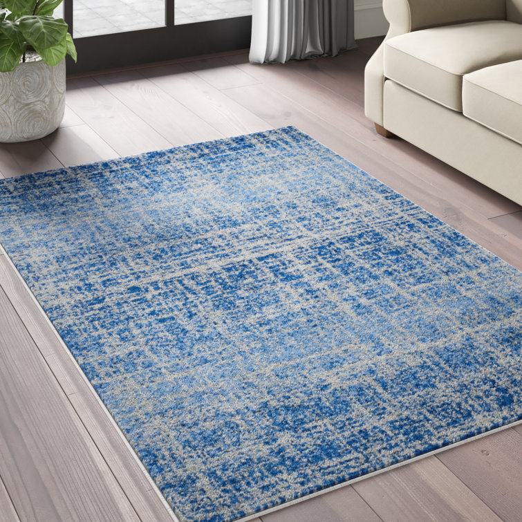 Riebe Abstract Blue/Silver Area Rug