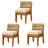 Barton 63" W Solid Wood Patio Dining Set with Stackable Chairs-1647878026