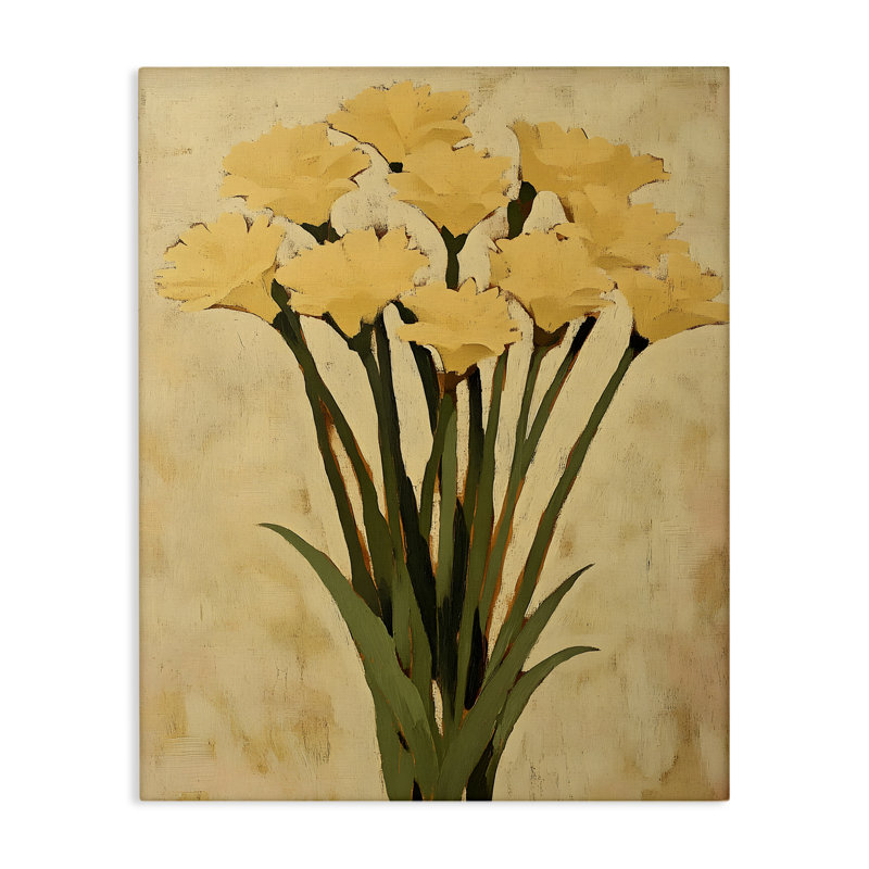 Toile jonquille cueillie à la main, design par Franklyn Gregory, H 20 po x l 16 po