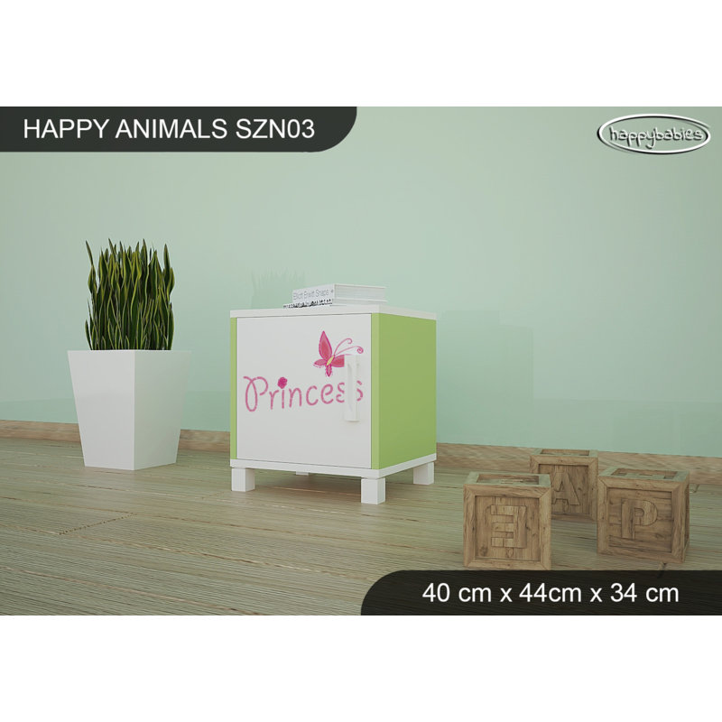 Nightstand, White/Green
