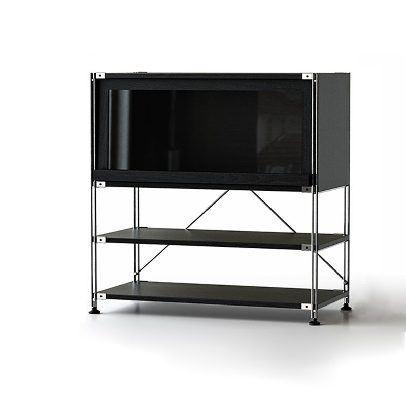 Vitrines noires en bois massif