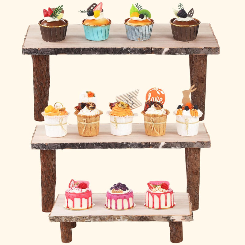 3-tier Wooden Serving & Display Riser