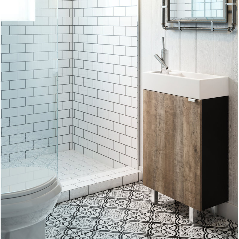 Studio 18.125'' Single Bathroom Vanity with Cultured Marble Top, Whisky Black