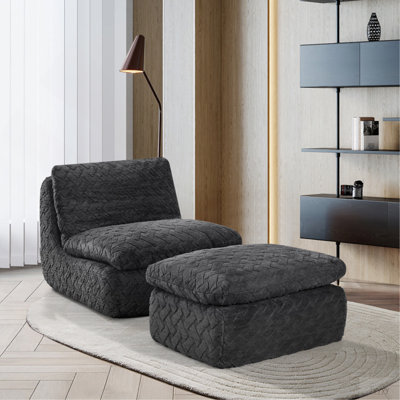 Fauteuil à compression complète avec repose-pieds pivotant Liyasi