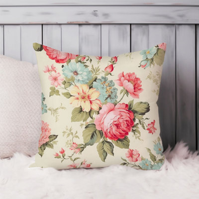 Floral Floral Symphony Shabby Elegance I Shabby Elegance Throw Pillow Cover