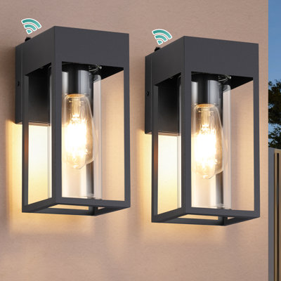 Applique murale d'extérieur imperméable avec verre transparent Modern Dusk to Dawn Sensor 