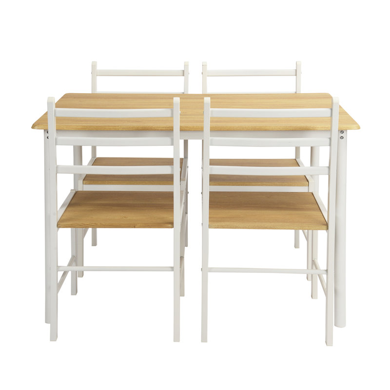 Columbus 4 - Person Dining Set, Oak, White
