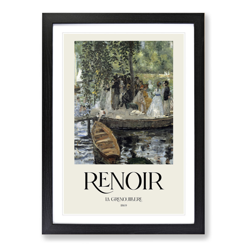 La Grenouillere by Pierre-Auguste Renoir - Picture Frame Art Prints, Black Framed, 36cm H x 27cm W x 2cm D