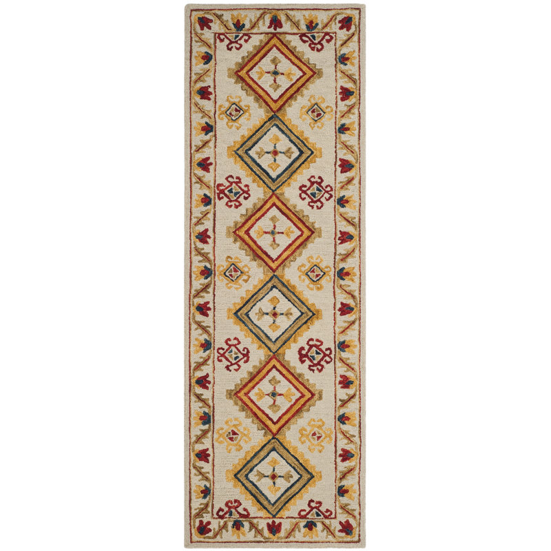 Vahakn Hand Tufted Wool Geometric Rug, Runner 2'3" x 7'