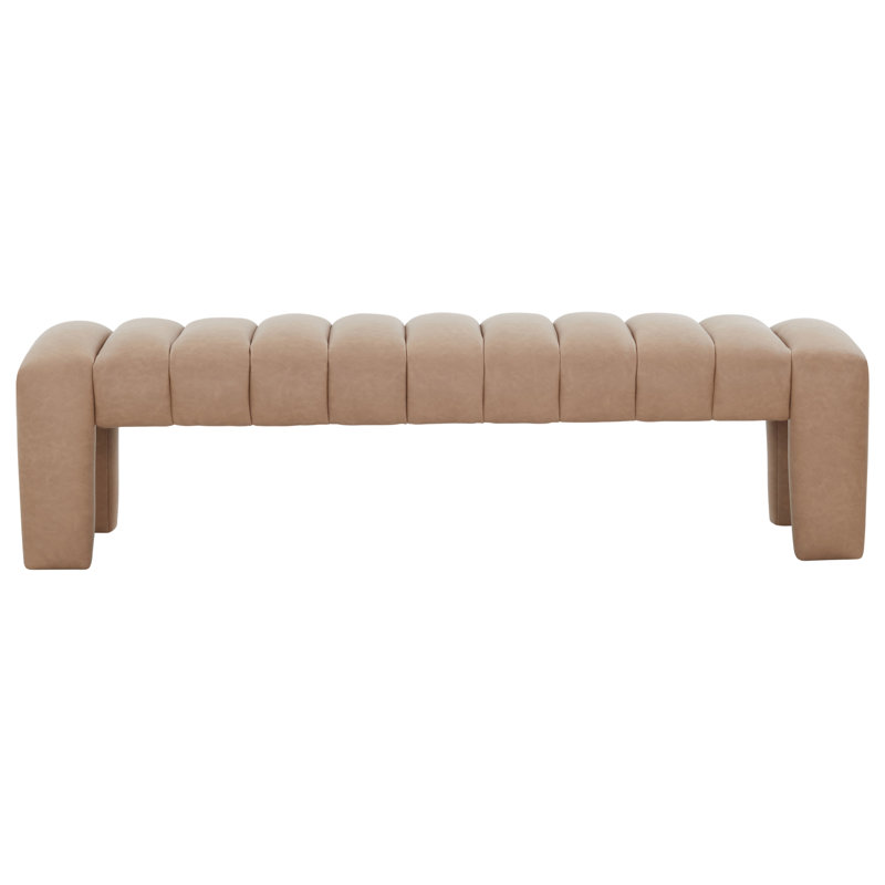 Bellisima Channel Tufted Bench, Camel