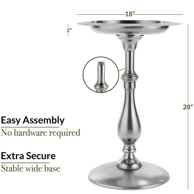 Bain d'oiseaux sur piédestal en aluminium Stellamae