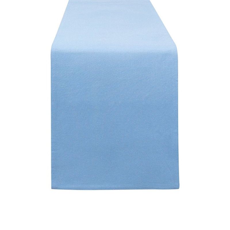 Premium Solid Rectangle Cotton Table Runner, 13" x 72", Blue