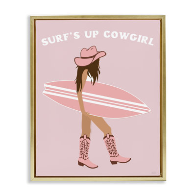 Cadre flottant Surf's Up Cowgirl, design par Natalie Carpentieri