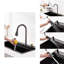 Évier de cuisine à simple cuve en acier inoxydable 30 po x 18 po avec robinet de pluie et planche à découper Waterfall