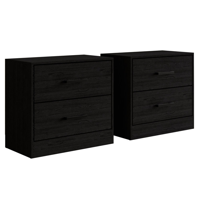 Deux tables de chevet en noir, Noir