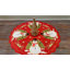 Nappe de Noël ronde de 86 cm (34 pouces) avec bonhommes de neige et volutes.-294812983