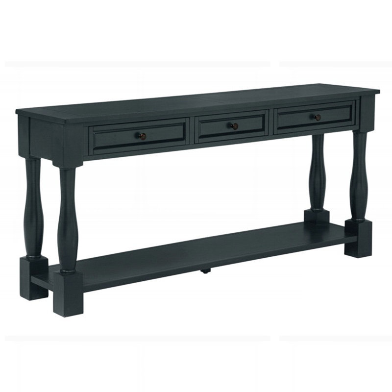 Console de 63 po de long avec tiroirs et tablette pour le vestibule, Marine