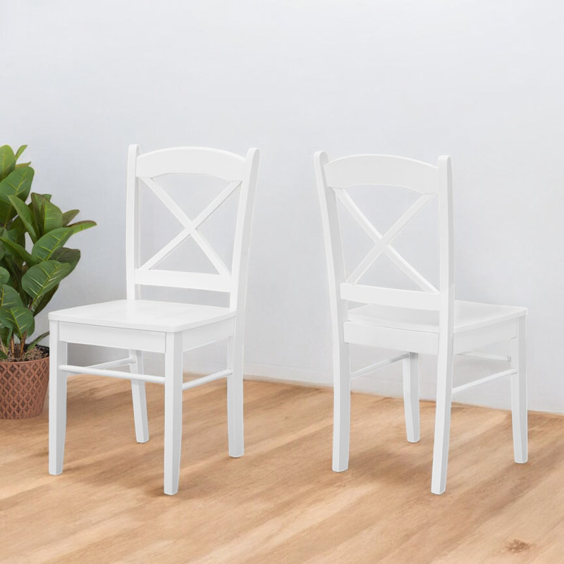 Jordan Solid + Manufactured Wood White Finish Dining Chair, 35.47'' H X 17.21'' W X 19.13'' D