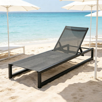 Outdoor Adjustable Mesh Chaise Lounge, Pool & Seaside & Patio Multi-Scene, Comfort & Easy Clean