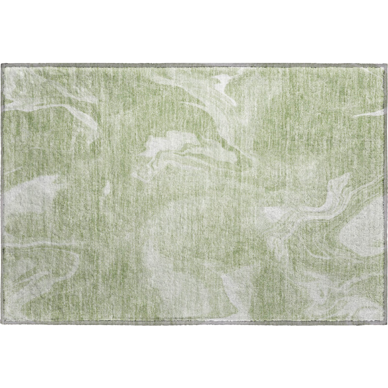 Premium Machine Washable Prisco Aloe Rug, Rectangle 1'8" x 2'6"