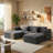110" L-Shaped Cloud Modular Sectional Sofa with 2 Ottomans,  Modern Minimalist Corduroy Upholstery Gray Couch, Deep Seat Sofas Compression Couches - No Assembly Required for Living Room-678345093