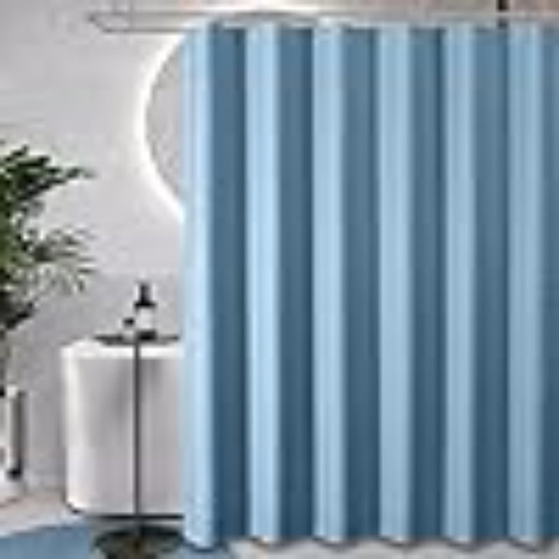 Rideau de douche en tissu - Rideaux de salle de bain en tissu texturé robuste gaufré pour salle de bain, ensemble de rideaux de salle de bain en polyester de luxe avec poids pour hôtel de 256 g / m² avec 12 crochets en plastique, l 72 po x H 72 po