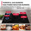 Surface de cuisson hybride 30 pouces, combo gaz et induction, 220V, câblé