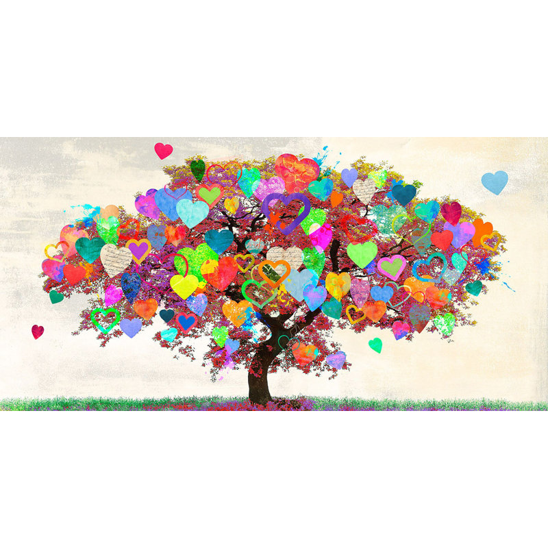 Tree Of Love by Malia Rodrigues - No Frame Print on Canvas, 50cm H x 100cm W x 4cm D