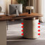 Bureau rectangulaire à 3 tiroirs en bois manufacturé brun noisette + beige-452123376-452123379