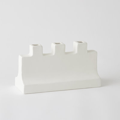 Icon Wide Vase-Matte White-Lg