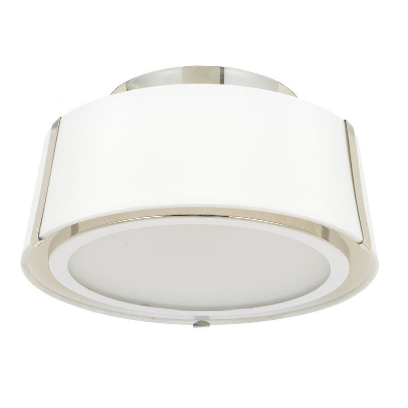 Marietta 2 - Light 12" Flush Mount, Polished Nickel, Nickel/White
