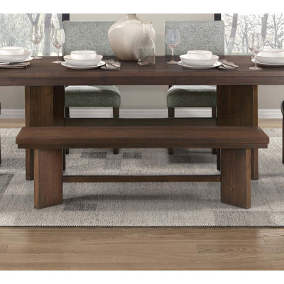Banc de salle à manger moderne en bois avec base en V
