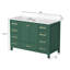 Meuble-lavabo de salle de bain 48 po, meuble-lavabo autoportant avec comptoir, armoire de rangement de salle de bain verte avec cadre en bois massif